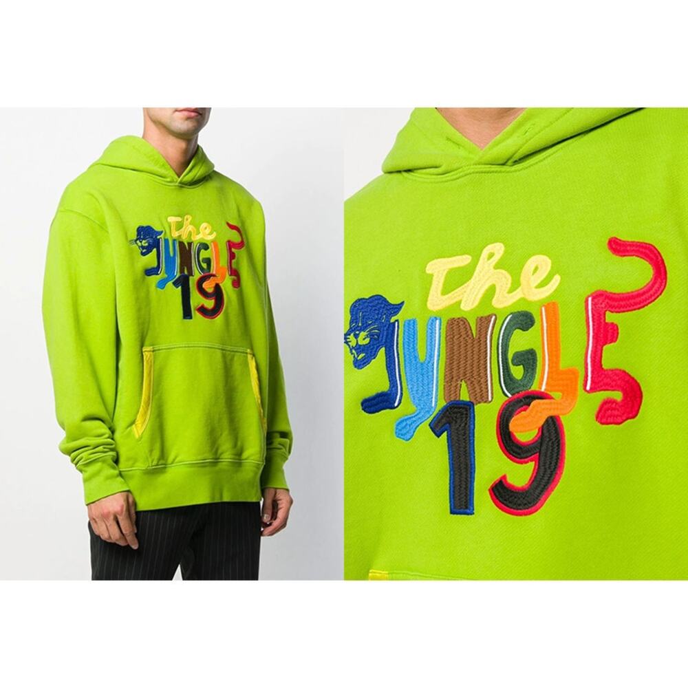 Just Don Men's The Jungle 19 Hoodie Sweatshirt 'Green' Size M
